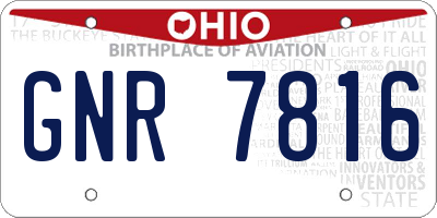 OH license plate GNR7816