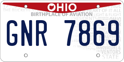 OH license plate GNR7869