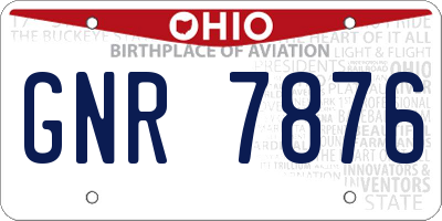OH license plate GNR7876
