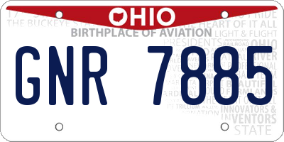 OH license plate GNR7885