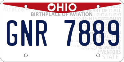 OH license plate GNR7889