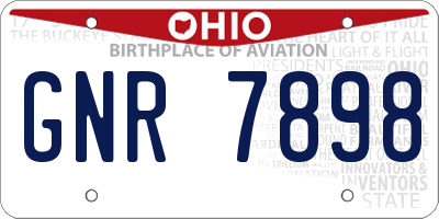 OH license plate GNR7898