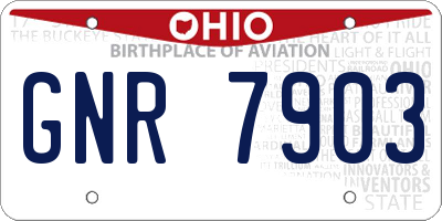 OH license plate GNR7903