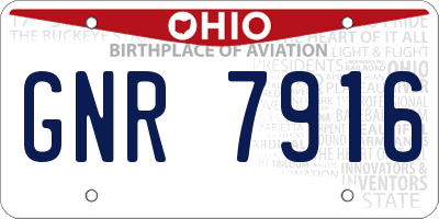 OH license plate GNR7916