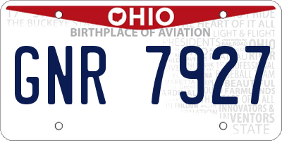 OH license plate GNR7927