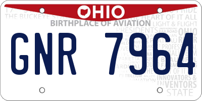 OH license plate GNR7964