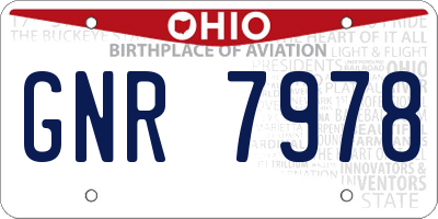 OH license plate GNR7978