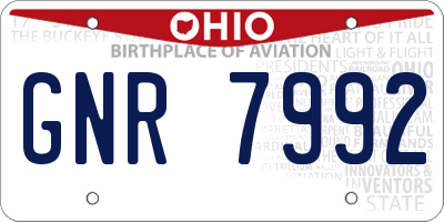OH license plate GNR7992