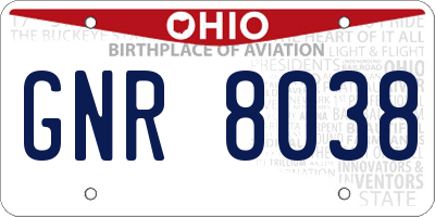 OH license plate GNR8038
