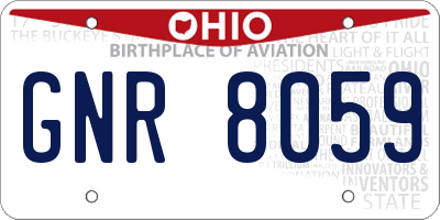 OH license plate GNR8059