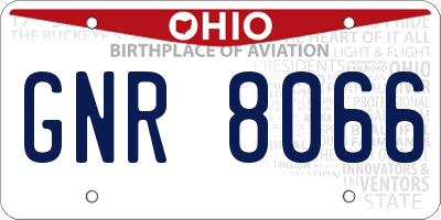 OH license plate GNR8066