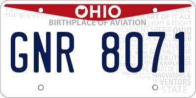 OH license plate GNR8071