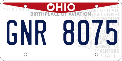OH license plate GNR8075