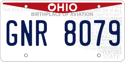 OH license plate GNR8079