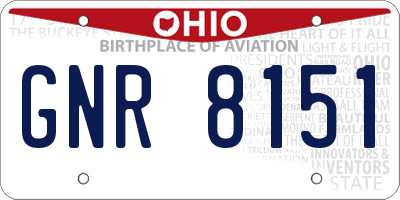 OH license plate GNR8151