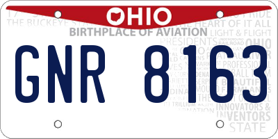 OH license plate GNR8163