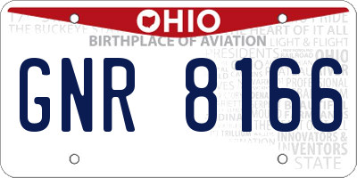 OH license plate GNR8166
