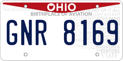 OH license plate GNR8169