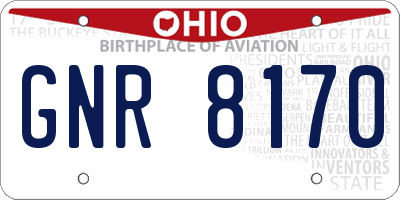 OH license plate GNR8170
