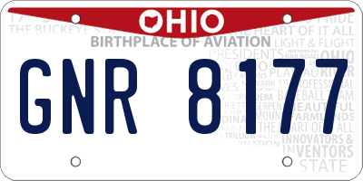 OH license plate GNR8177