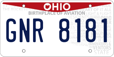 OH license plate GNR8181