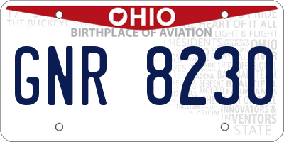 OH license plate GNR8230