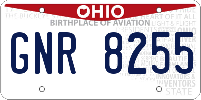 OH license plate GNR8255