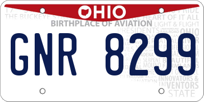 OH license plate GNR8299