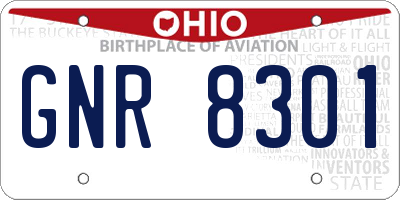 OH license plate GNR8301