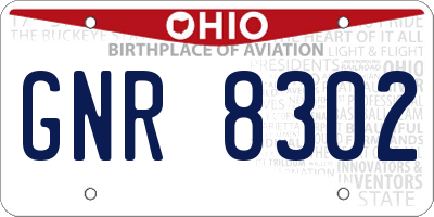 OH license plate GNR8302