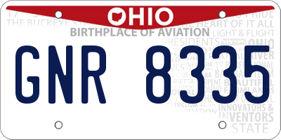 OH license plate GNR8335