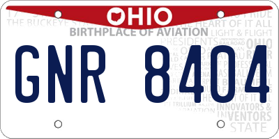 OH license plate GNR8404