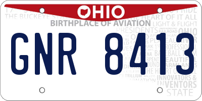 OH license plate GNR8413