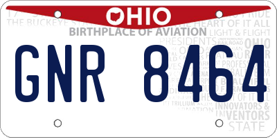 OH license plate GNR8464