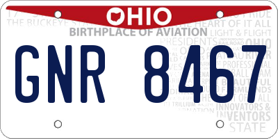 OH license plate GNR8467