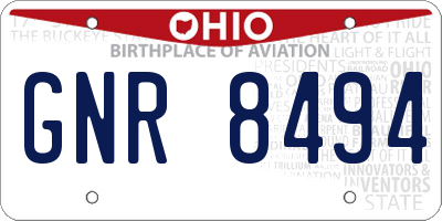 OH license plate GNR8494