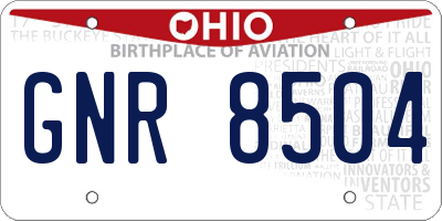OH license plate GNR8504