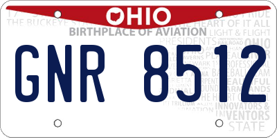 OH license plate GNR8512