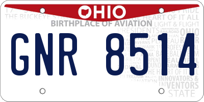 OH license plate GNR8514
