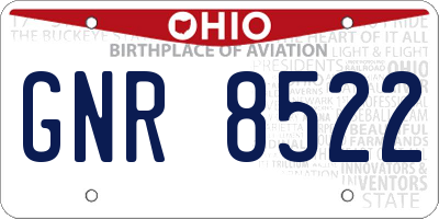 OH license plate GNR8522