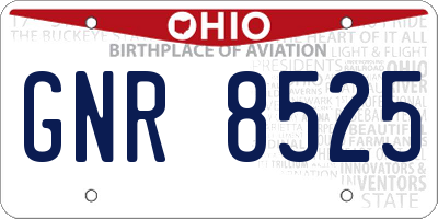 OH license plate GNR8525