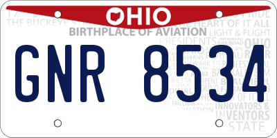 OH license plate GNR8534