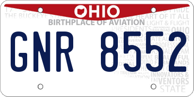 OH license plate GNR8552