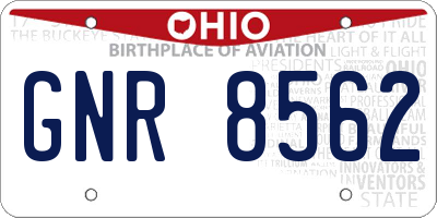 OH license plate GNR8562
