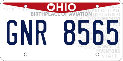 OH license plate GNR8565