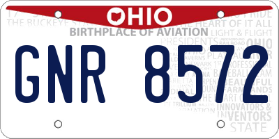 OH license plate GNR8572