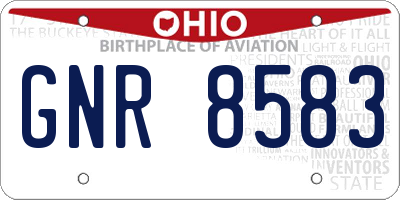 OH license plate GNR8583