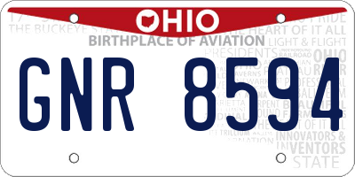OH license plate GNR8594