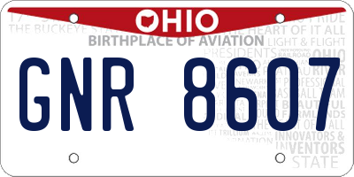 OH license plate GNR8607
