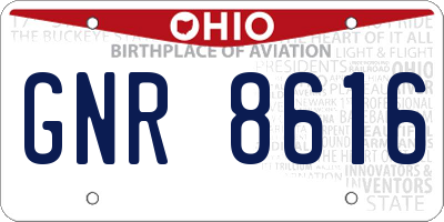 OH license plate GNR8616